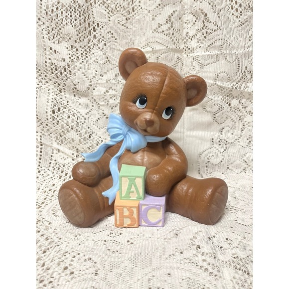Other - Vintage ceramic teddy bear piggy bank-hand painted nursery decor